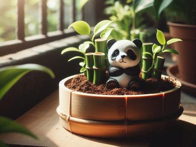 Cute Bamboo Planter, Plant Pot