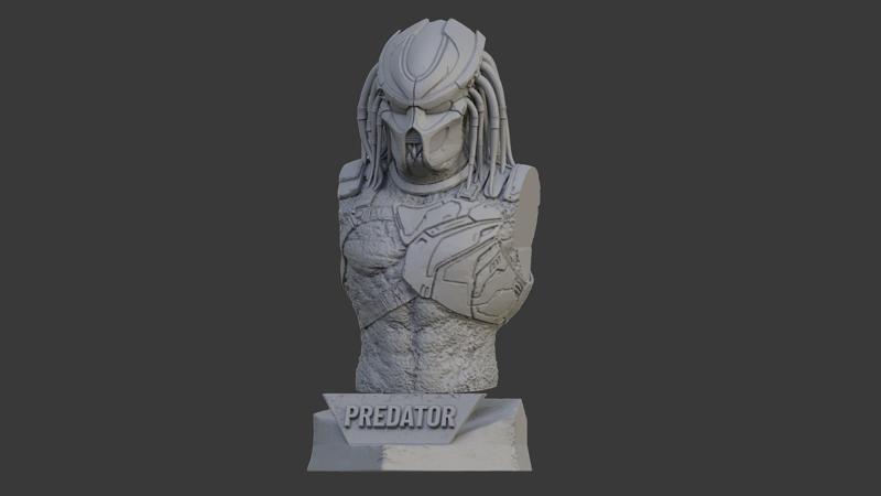 PREDATOR ULTRA-DETAILED SUPPORT-FREE BUST 3D MODEL