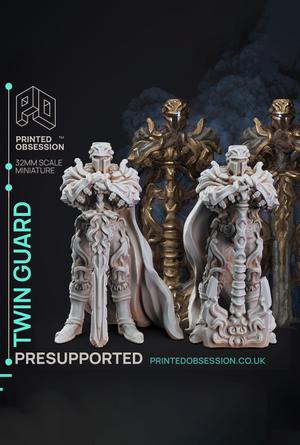 Twin Guard - The Mists of Change - PRESUPPORTED - Illustrated and Stats - 32mm scale			