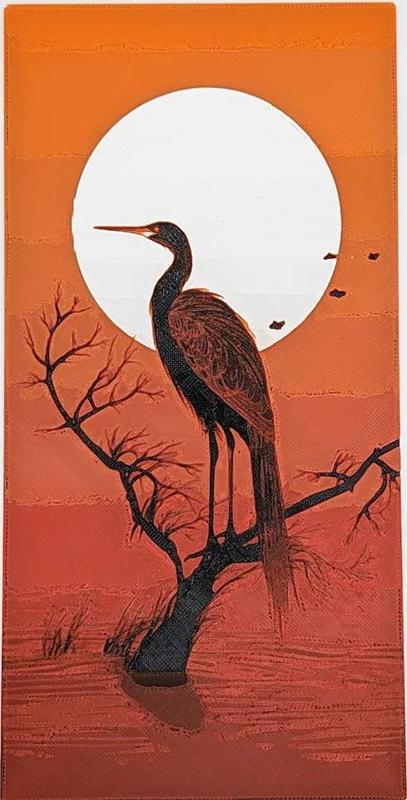 Heron at Sunset - HueForge