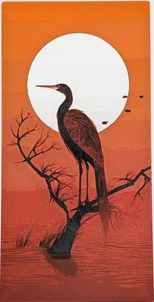 Heron at Sunset - HueForge