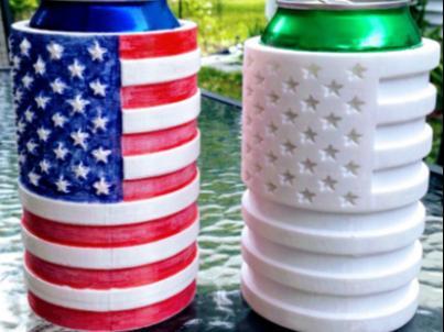 4th of July flag can and gadget holder