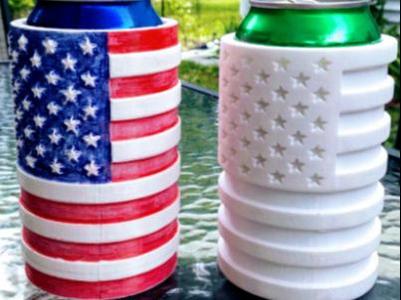 4th of July flag can and gadget holder