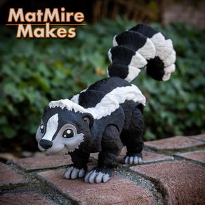 Skunk, Articulated fidget figure, 3mf included