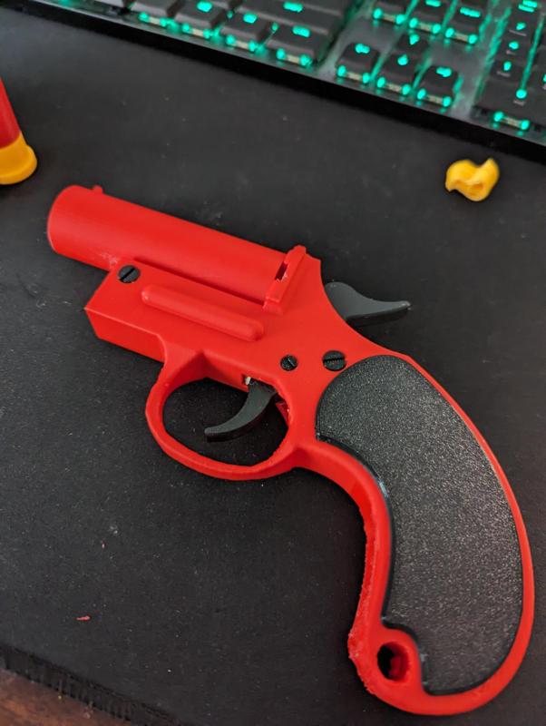 Fully printed Flare gun with working hammer(Fixed)