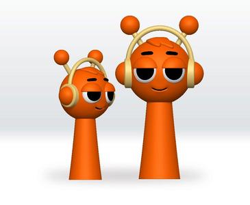 Oren Orange Sprunki STL, 3mf, Obj, 3D Model Split file Character Fanart