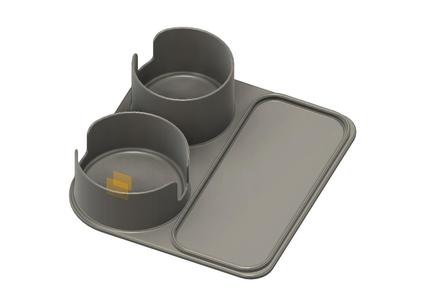 Cup holder tray for couch or ottoman