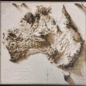 Topographical Map of Australia - Hueforge Print
