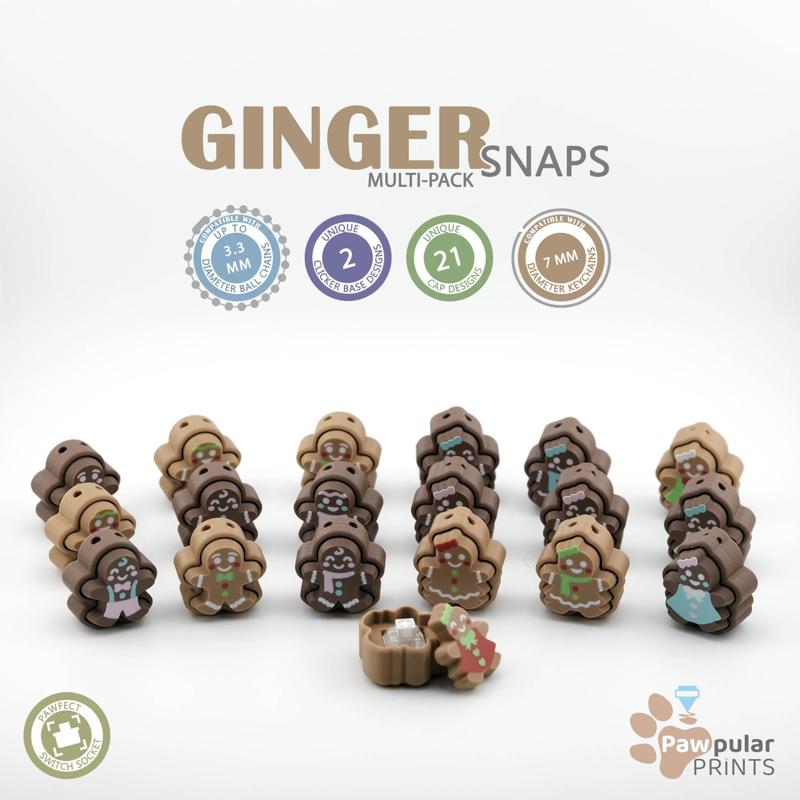 Ginger Snaps Multi-Pack - Fidget Keychain [Private Use Only]👨‍🦰👩‍🦰🍞