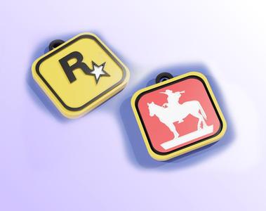 Rockstar™ - Red Dead Redemption™ Keychain - 50mmx50mmx6.1mm