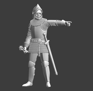 Medieval Late Knight - Commander pointing