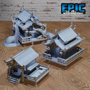 Village Houses East / Eastern Building / Japanese Folk / Chinese Tribe / Samurai House / Human Architecture / Village Build / Colonist Construct / Settler Creation / Ronin Decoration / Iron Fist Item / Monk Encounter