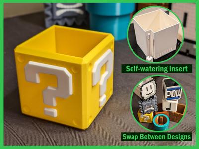 Super Mario Item Block Box/Self-Water Planter