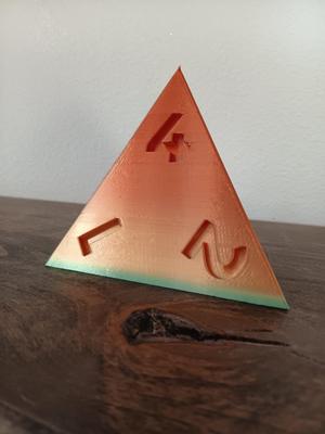 D4 four sided dice oversized art pice