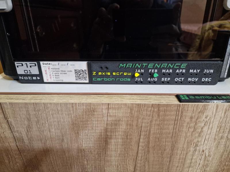 Maintenance panel for Bambu Lab