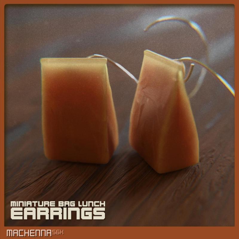 Miniature Bag Lunch Earrings