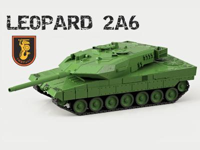 Leopard 2A6 German main battle tank 3D Model 
