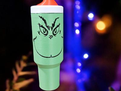 Grinch tumbler chapstick tube holder keychain