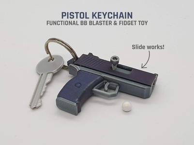 Pistol Keychain — Functional BB Blaster & Fidget