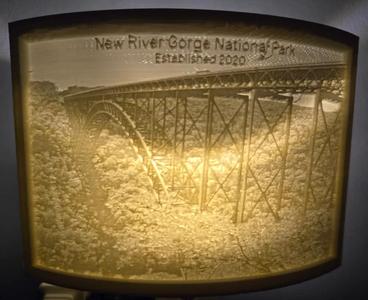 New River Gorge National Park Nightlight Lithophane   