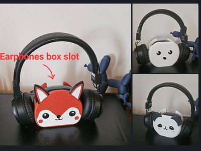 cute robot, panda, fox holder head/earphones