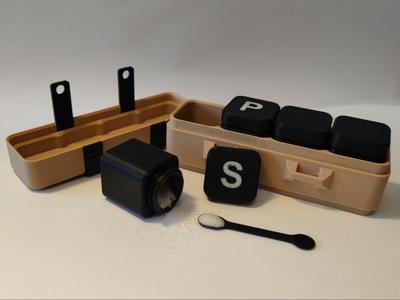 Travel / Camping Spice rack with containers