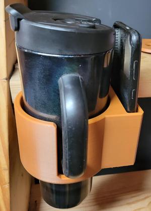 cup holder for desk edge or work bench