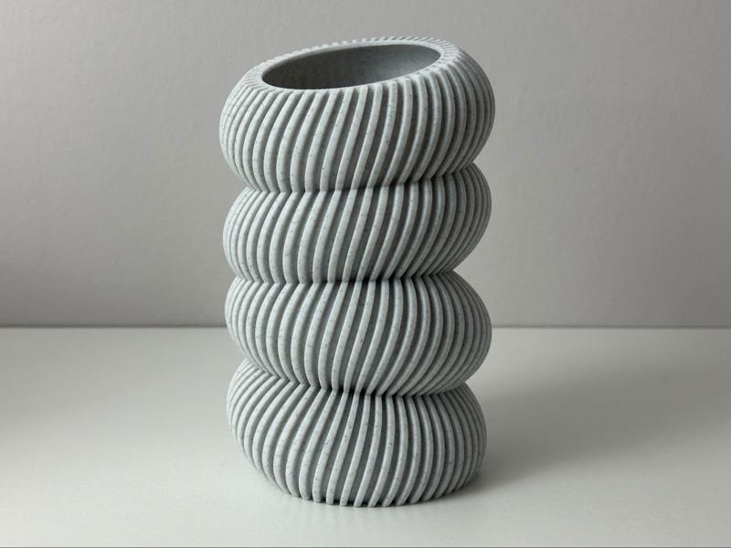 Elliptic Harmony - Modern Spiral Vase