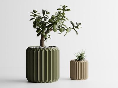 Plant Pot Big Ribbed Triangle 1