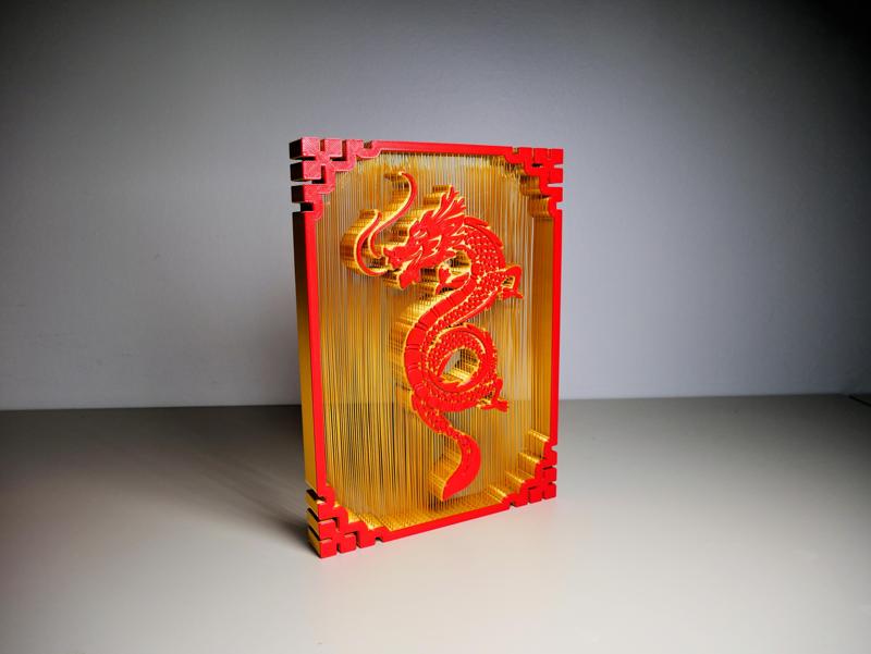 Dragon Suspended String Art