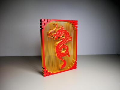 Dragon Suspended String Art