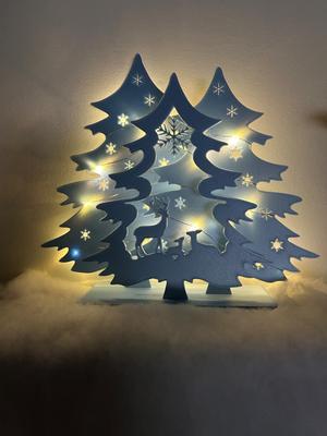 Christmas trees and reindeer family 