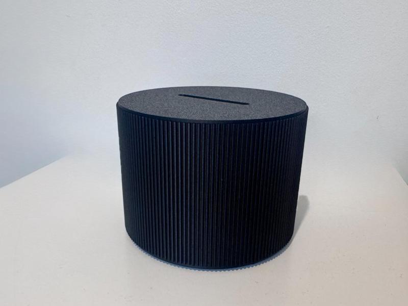 Modern Ribbed Piggy Bank with Threaded Lid