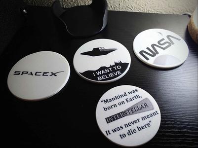 AMS Space themed coaster set