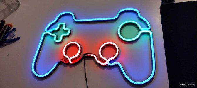 Neon Video Game Controller