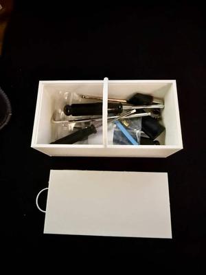 storage bin with sliding Lid