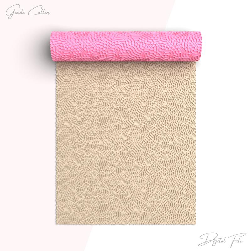 Abstract Texture Roller For Polymer Clay, Abstract Clay Texture Rolling Pin, Clay Tool, No: 1416