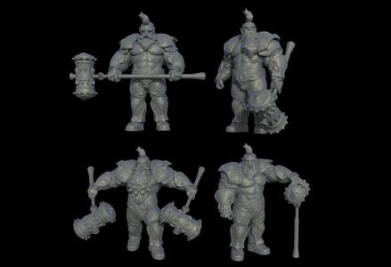 Dwarven warrior pack with hammer miniatures