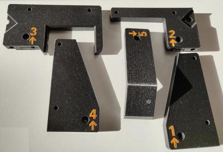 Remix of COBRA System Filament Guides for Original Prusa Enclosure with all 5 spools inside enclosure
