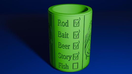 Fishing Checklist Beer Can Holder