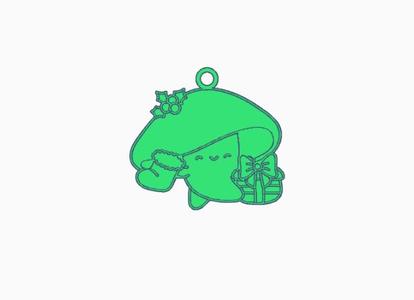 Christmas Mushroom Earring 34.stl