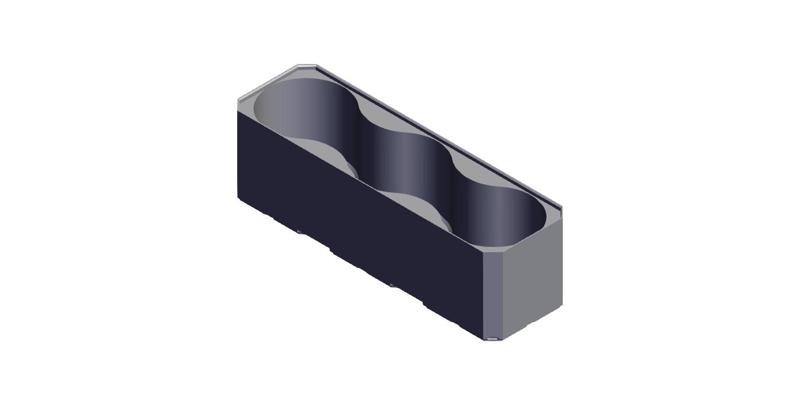 3x1x1 holder for 3 40mm bottles - Multibin insert
