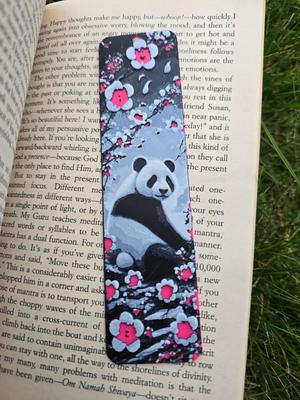 Pink Panda 3D Printed Bookmark – HueForge Multi-Color Design 