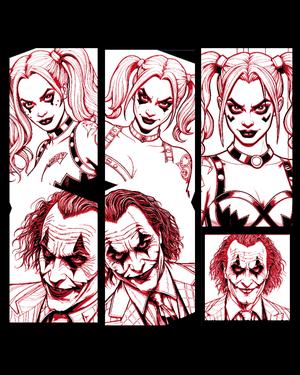 Fan art set of bookmarks - DC Characters Joker and Harley Quinn 