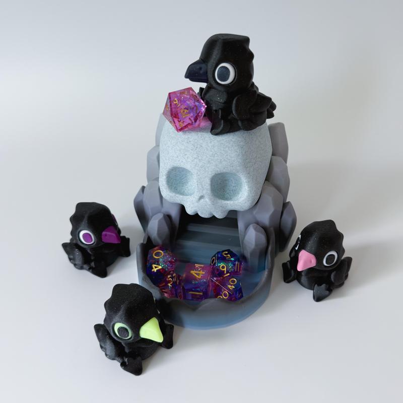 DreamHorn Collab Skull dice tower and Crow slider