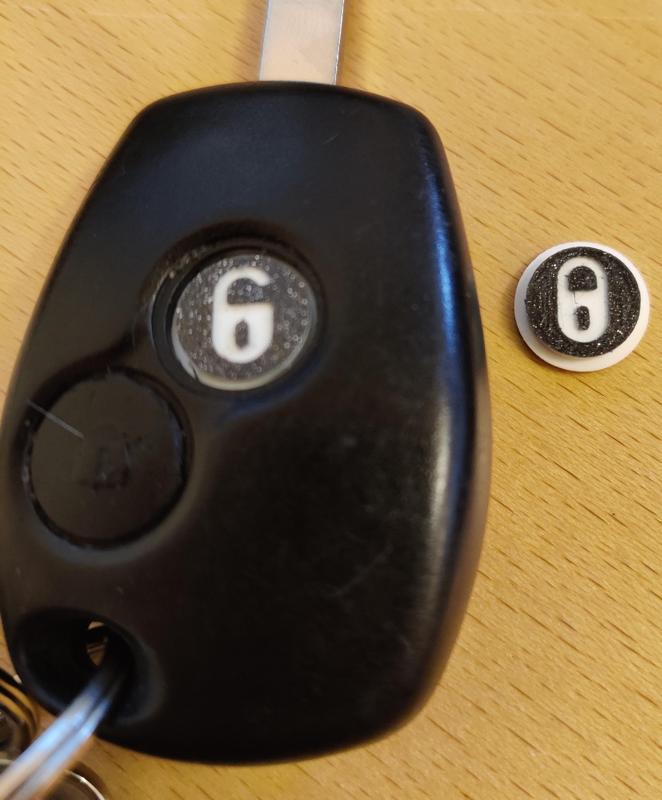 Replacement unlock button for Renault key fob