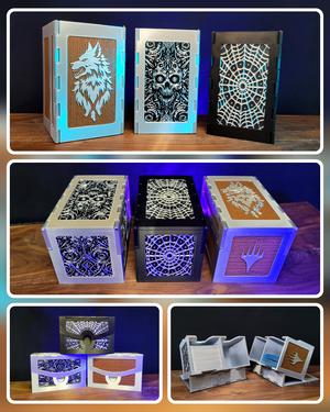 Smaller More Compact Folding Card Box with multiple panel styles 