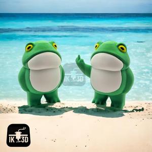 Middle Finger and Arms Down Frog With A Butt Figurine / 3MF Included / No Supports