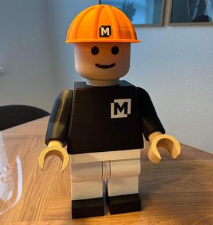Construction worker Mega Lego-Like figure 