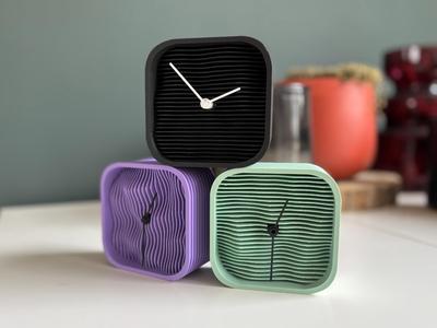 Color Wave Clock Design art 